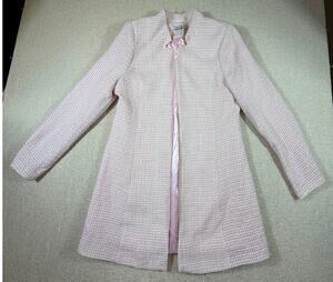 Baltic Born Women S Tweed Pink Tan Open Front Casual Career Blazer Jacket